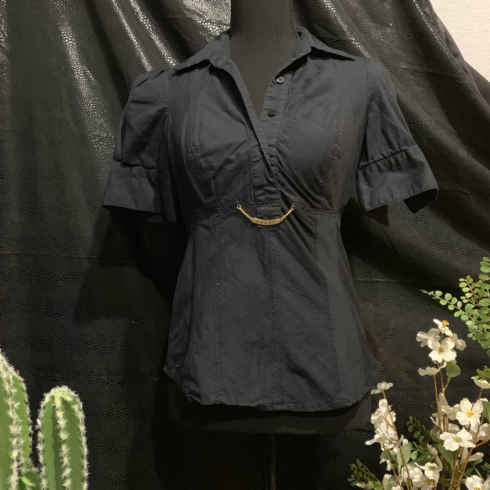 🧡 Half button down top